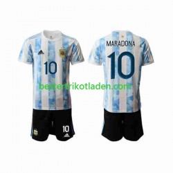 Fußballtrikot Argentinien Maradona 10 2020-2021 Heim Trikot Home Kurzarm für Kinder