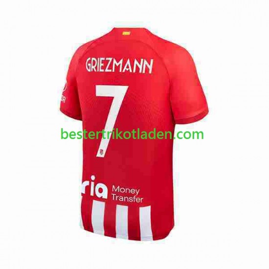 Fußballtrikot Atlético Madrid 2 Antoine Griezmann 7 Heim Trikot Home 2023-2024 Kurzarm für Herren