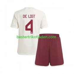 Fußballtrikot FC Bayern München Matthijs de Ligt 4 Ausweich Trikot 3rd 2023-2024 Kurzarm für Kinder