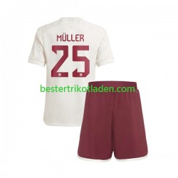 Fußballtrikot FC Bayern München Thomas Muller 25 Ausweich Trikot 3rd 2023-2024 Kurzarm für Kinder