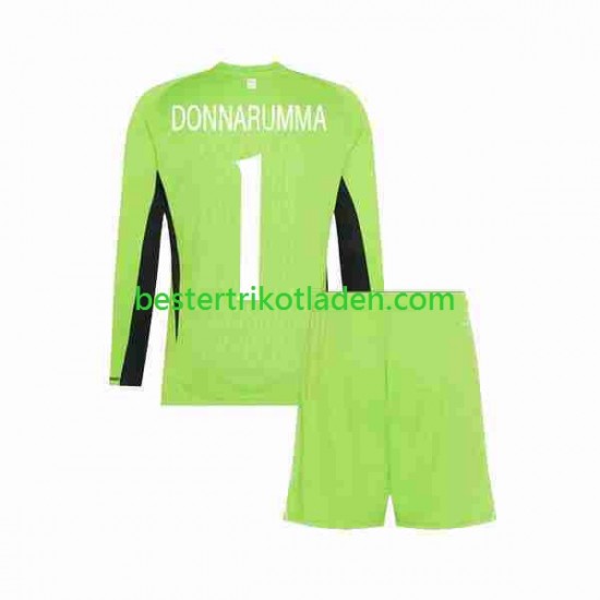Fußballtrikot Italien Donnarumma 1 Torwart Heim Trikot Home 2023 Langarm für Kinder