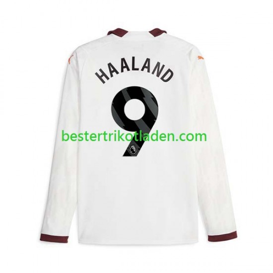 Fußballtrikot Manchester City Erling Haaland 9 Auswärts Trikot Away 2023-2024 Langarm für Herren