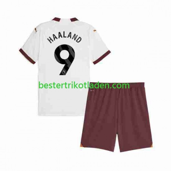 Fußballtrikot Manchester City Erling Haaland 9 Auswärts Trikot Away 2023-2024 Kurzarm für Kinder