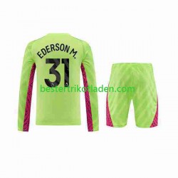 Fußballtrikot Manchester City Ederson Moraes 31 Torwart Ausweich Trikot 3rd 2023-2024 Langarm für Kinder
