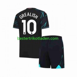 Fußballtrikot Manchester City Jack Grealish 10 Ausweich Trikot 3rd 2023-2024 Kurzarm für Kinder