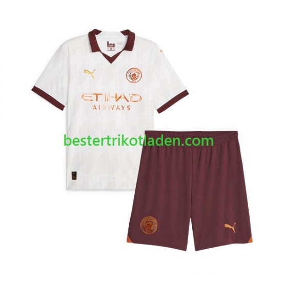 Fußballtrikot Manchester City Auswärts Trikot Away 2023-2024 Kurzarm für Kinder