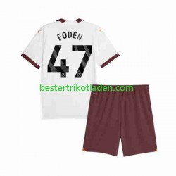 Fußballtrikot Manchester City Phil Foden 47 Auswärts Trikot Away 2023-2024 Kurzarm für Kinder