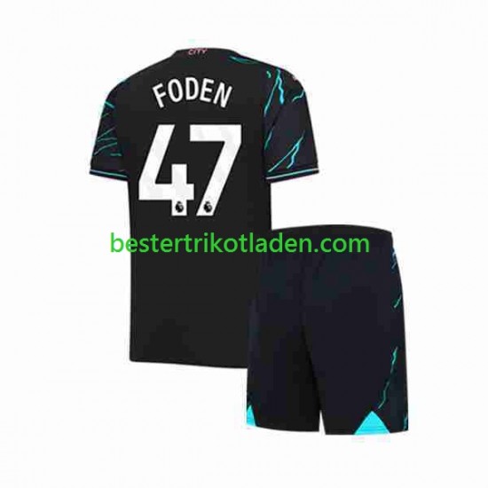Fußballtrikot Manchester City Phil Foden 47 Ausweich Trikot 3rd 2023-2024 Kurzarm für Kinder