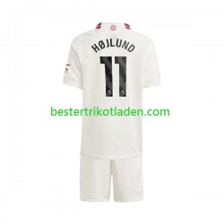 Fußballtrikot Manchester United Rasmus Hojlund 11 Ausweich Trikot 3rd 2023-2024 Kurzarm für Kinder