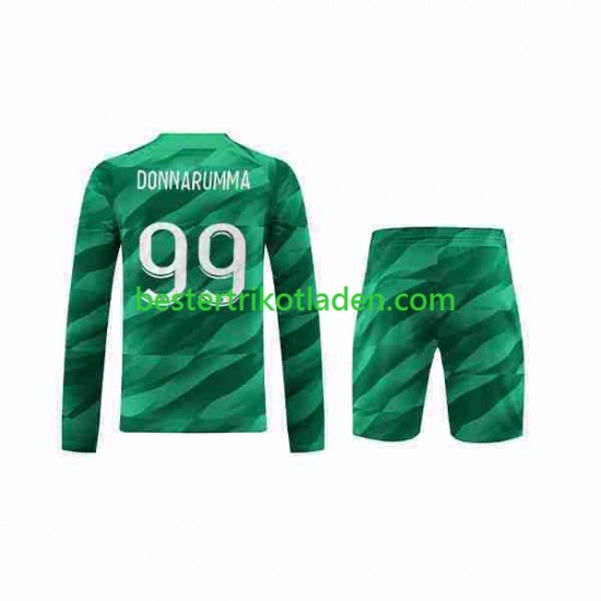 Fußballtrikot Paris Saint-Germain Donnarumma 99 Torwart Heim Trikot Home 2023-2024 Langarm für Kinder