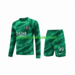 Fußballtrikot Paris Saint-Germain Donnarumma 99 Torwart Heim Trikot Home 2023-2024 Langarm für Kinder