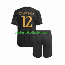 Fußballtrikot Real Madrid Eduardo Camavinga 12 Ausweich Trikot 3rd 2023-2024 Kurzarm für Kinder