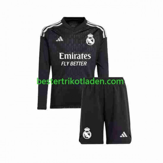 Fußballtrikot Real Madrid Torwart Auswärts Trikot Away 2023-2024 Langarm für Kinder