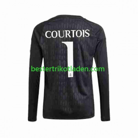 Fußballtrikot Real Madrid Thibaut Courtois 1 Torwart Auswärts Trikot Away 2023-2024 Langarm für Herren