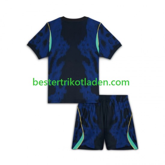 Fußballtrikot Brasilien Auswärts Trikot Away WM 2026 Kurzarm für Kinder