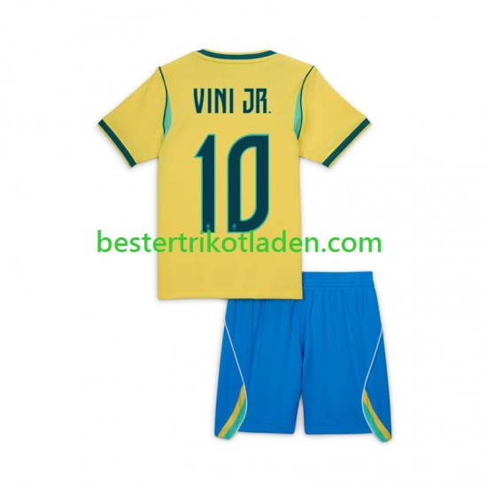 Fußballtrikot Brasilien Vinicius Junior 10 Heim Trikot Home WM 2026 Kurzarm für Kinder