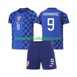 Fußballtrikot Kroatien Andrej Kramaric 9 Auswärts Trikot Away WM 2026 Kurzarm für Kinder