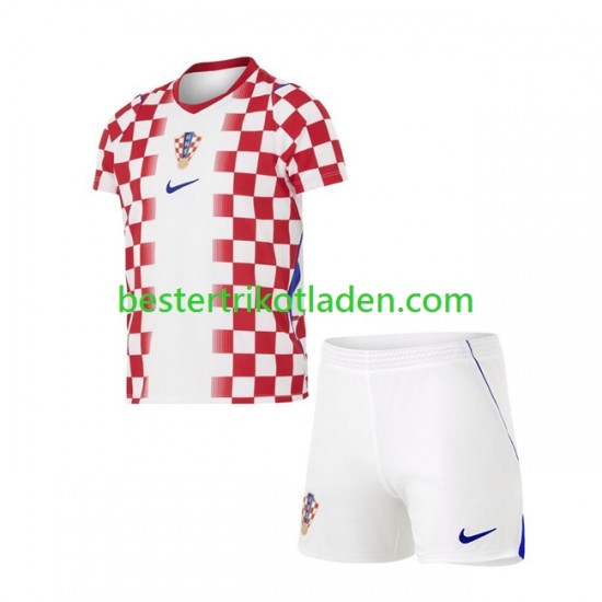 Fußballtrikot Kroatien Heim Trikot Home WM 2026 Kurzarm für Kinder