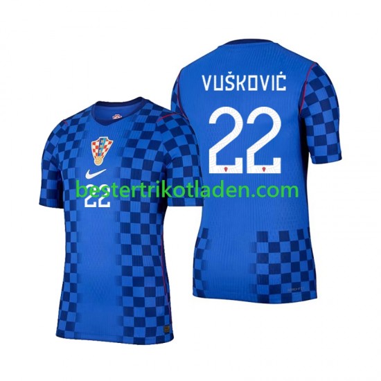 Fußballtrikot Kroatien Luka Vuskovic 22 Auswärts Trikot Away WM 2026 Kurzarm für Herren