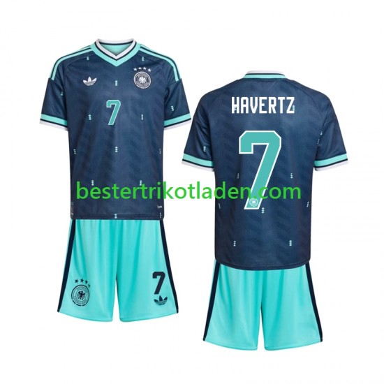 Fußballtrikot Deutschland Kai Havertz 7 Auswärts Trikot Away WM 2026 Kurzarm für Kinder