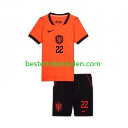 Fußballtrikot Niederlande Denzel Dumfries 22 Heim Trikot Home WM 2026 Kurzarm für Kinder