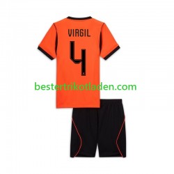Fußballtrikot Niederlande Virgil van Dijk 4 Heim Trikot Home WM 2026 Kurzarm für Kinder