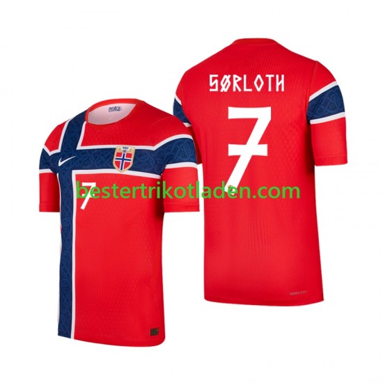 Fußballtrikot Norwegen Alexander Sorloth 7 Heim Trikot Home WM 2026 Kurzarm für Herren