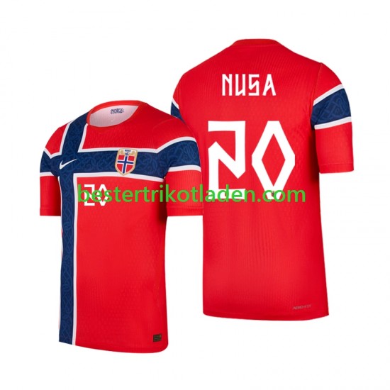 Fußballtrikot Norwegen Antonio Nusa 20 Heim Trikot Home WM 2026 Kurzarm für Herren