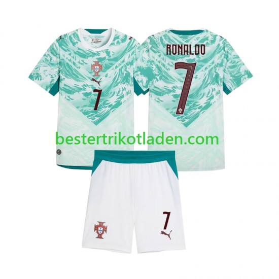 Fußballtrikot Portugal Cristiano Ronaldo 7 Auswärts Trikot Away 2026 2027 Kurzarm für Kinder