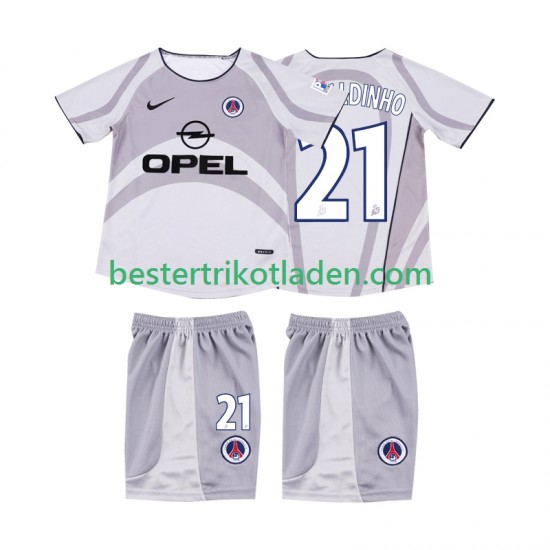 Fußballtrikot AC Mailand RONALDINHO 21 2001 2002 Retro Auswärts Trikot Away Kurzarm für Kinder