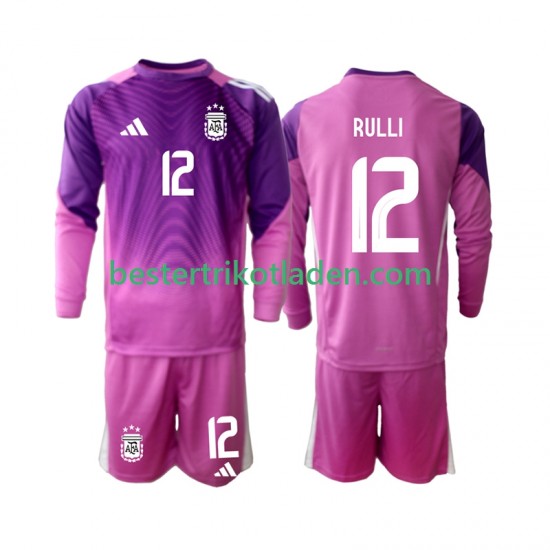 Fußballtrikot Argentinien Geronimo Rulli 12 Torwart Heim Trikot Home 2025 Langarm für Kinder
