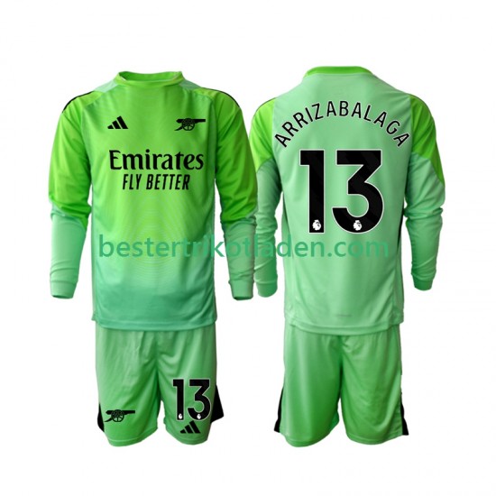 Fußballtrikot Arsenal Kepa Arrizabalaga 13 Torwart Auswärts Trikot Away 2025-2026 Langarm für Kinder