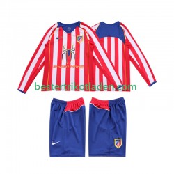 Fußballtrikot Atlético Madrid 2005 Retro Heim Trikot Home 2004 Langarm für Kinder