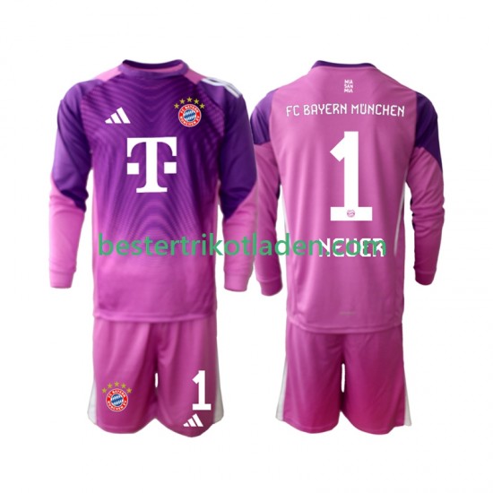 Fußballtrikot FC Bayern München Manuel Neuer 1 Torwart Viertes trikot 2025-2026 Langarm für Kinder