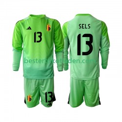 Fußballtrikot Belgien Matz Sels 13 Torwart Heim Trikot Home 2025 Langarm für Kinder