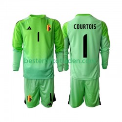 Fußballtrikot Belgien Thibaut Courtoi 1 Torwart Heim Trikot Home 2025 Langarm für Kinder