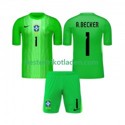 Fußballtrikot Brasilien Alisson Becker 1 Torwart Heim Trikot Home 2026 Kurzarm für Kinder