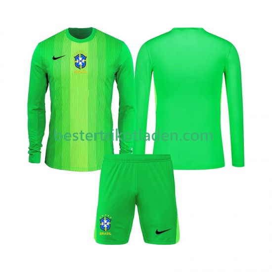 Fußballtrikot Brasilien Torwart Heim Trikot Home 2026 Langarm für Kinder
