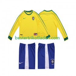 Fußballtrikot Brasilien 1998 Retro Heim Trikot Home Langarm für Kinder