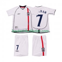 Fußballtrikot England BECKHAM 7 2002 Retro Heim Trikot Home Kurzarm für Kinder