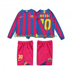 Fußballtrikot FC Barcelona Lionel Messi 10 2005 Retro Heim Trikot Home 2006 Langarm für Kinder