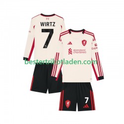 Fußballtrikot Liverpool Florian Wirtz 7 Auswärts Trikot Away 2025-2026 Langarm für Kinder