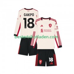 Fußballtrikot Liverpool Gakpo 18 Auswärts Trikot Away 2025-2026 Langarm für Kinder