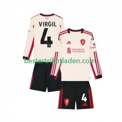 Fußballtrikot Liverpool Virgil van Dijk 4 Auswärts Trikot Away 2025-2026 Langarm für Kinder
