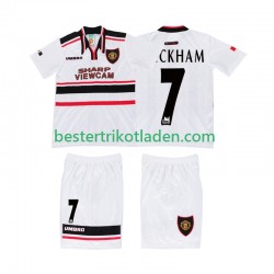 Fußballtrikot Manchester United BECKHAM 7 1998 Retro Auswärts Trikot Away Kurzarm für Kinder