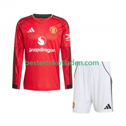 Fußballtrikot Manchester United Heim Trikot Home 2025-2026 Langarm für Kinder