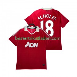 Fußballtrikot Manchester United SCHOLES 18 Retro Heim Trikot Home 2011 2010 Kurzarm für Herren