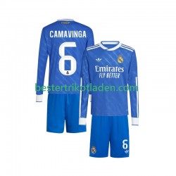 Fußballtrikot Real Madrid Camavinga 6 Ausweich Trikot 3rd 2025-2026 Langarm für Kinder