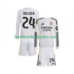 Fußballtrikot Real Madrid Huijsen 24 Heim Trikot Home 2025-2026 Langarm für Kinder