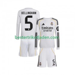 Fußballtrikot Real Madrid Jude Bellingham 5 Heim Trikot Home 2025-2026 Langarm für Kinder